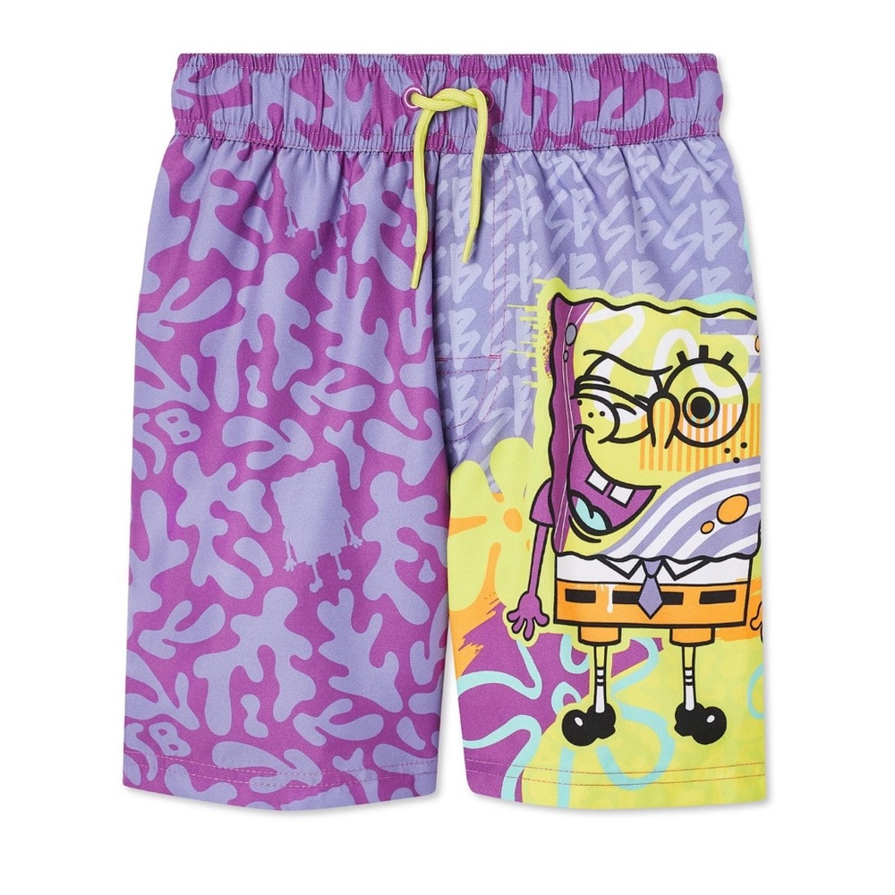 NWT SpongeBob SquarePants XS Boys' Swim Trunk Short